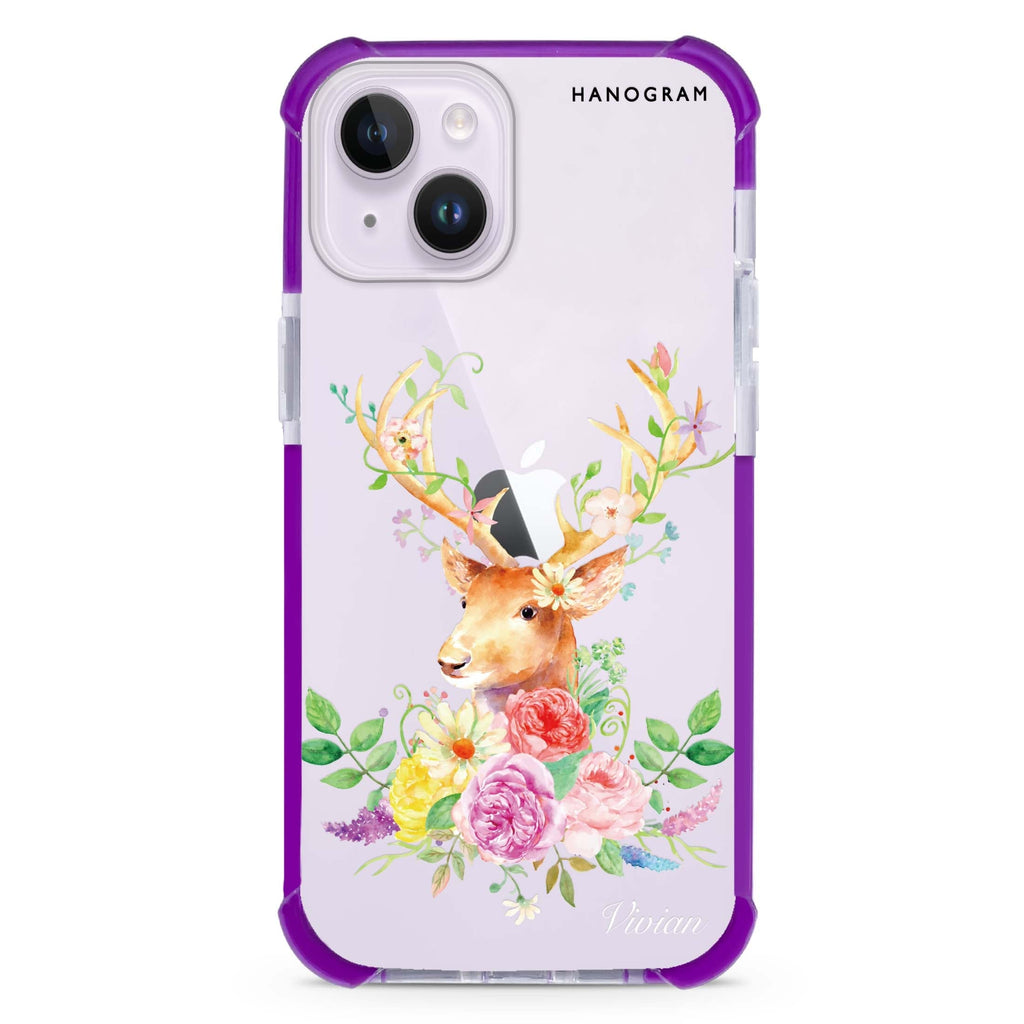 Floral & Deer iPhone 15 Plus Ultra Shockproof Case