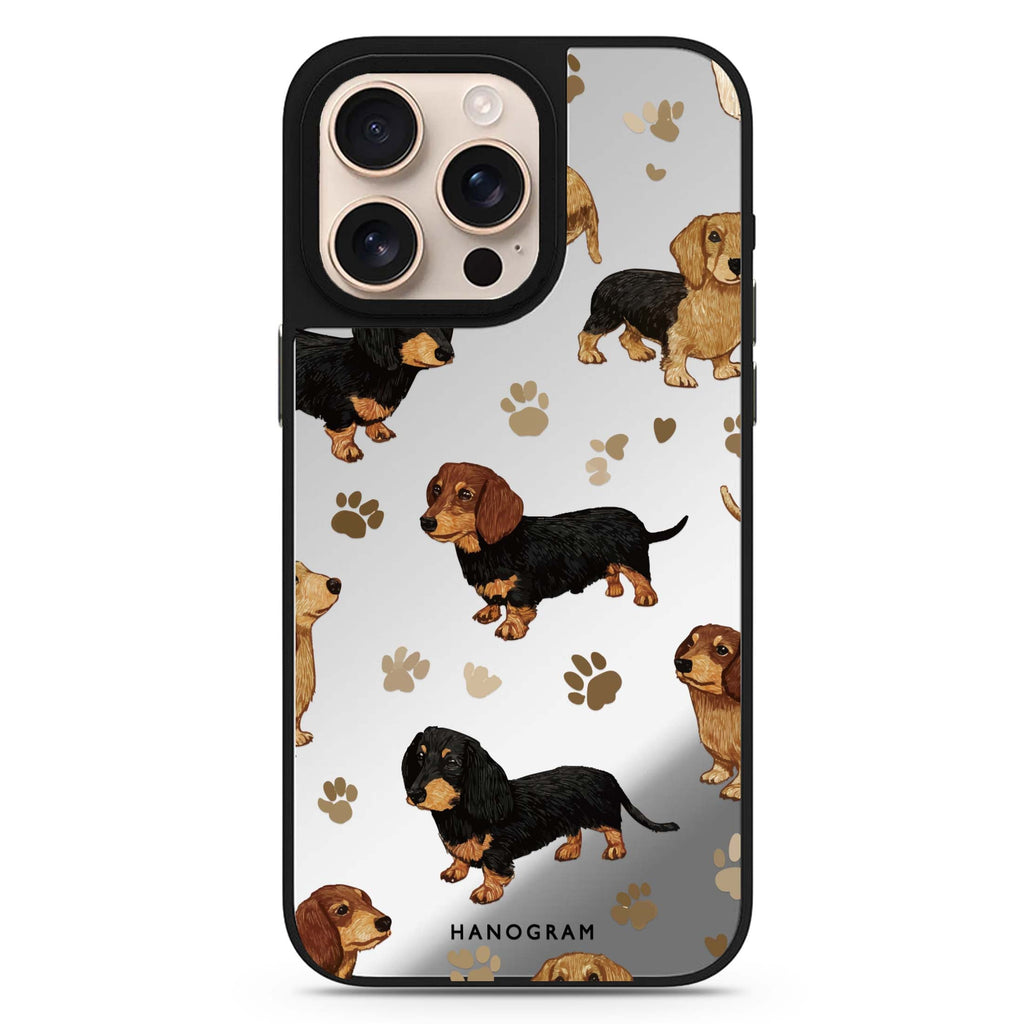 Pawprints of Love MagSafe compatible mirror case for iPhone 16/15/14 Pro Max and Pro, main view