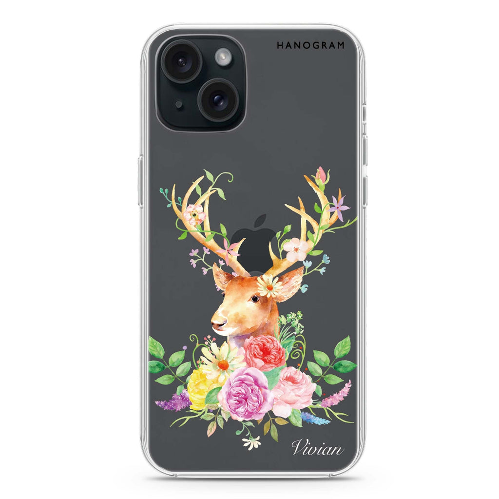 Floral & Deer iPhone Ultra Clear Case