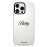 Simply Yours custom name iPhone 16/15/14 Pro Max & Pro ultra clear case typography design, front product view