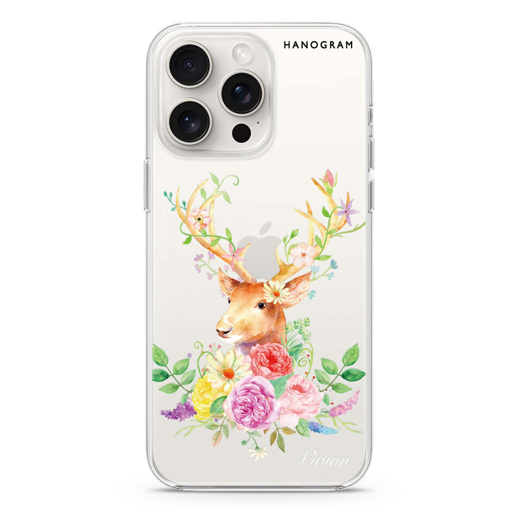 Floral & Deer iPhone Ultra Clear Case