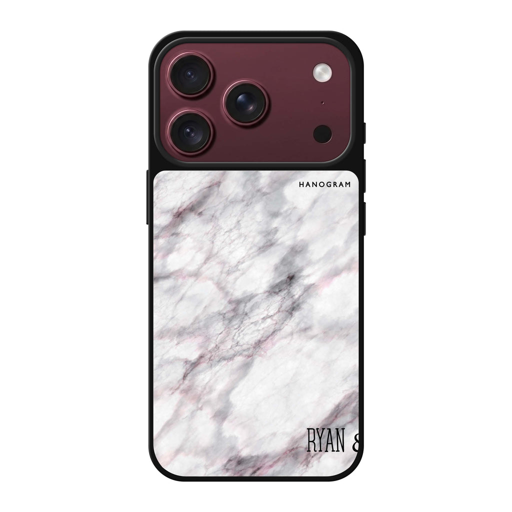 White Marble #2 personalized name white marble iPhone 18 Pro Max mirror case