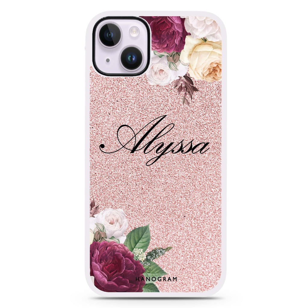 Glittering Floral iPhone 15 Impact Guard Bumper Case
