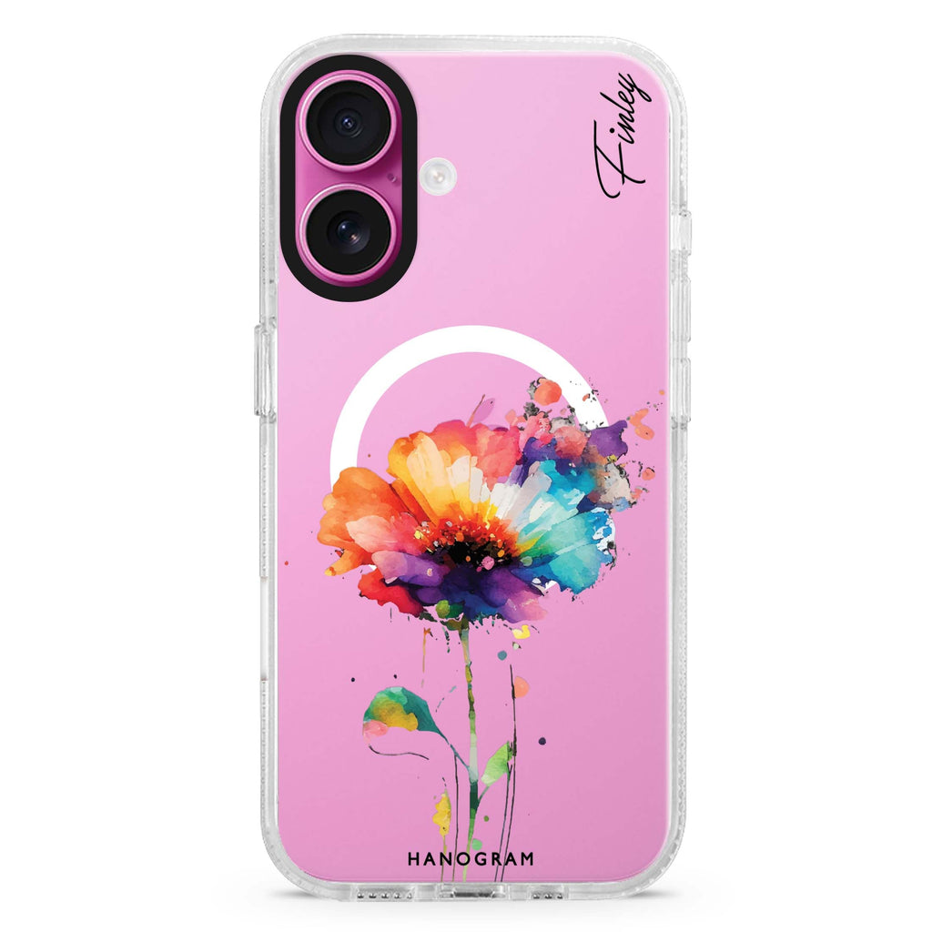 A Beautiful Watercolour Flower MagSafe Compatible iPhone 16 Ultra Clear Case - Personalized and Stylish Protection