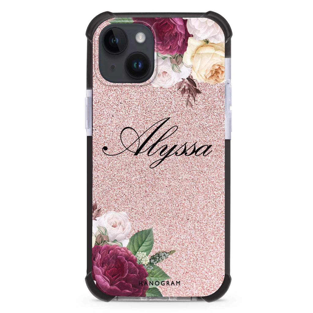Glittering Floral iPhone 15 Plus Ultra Shockproof Case