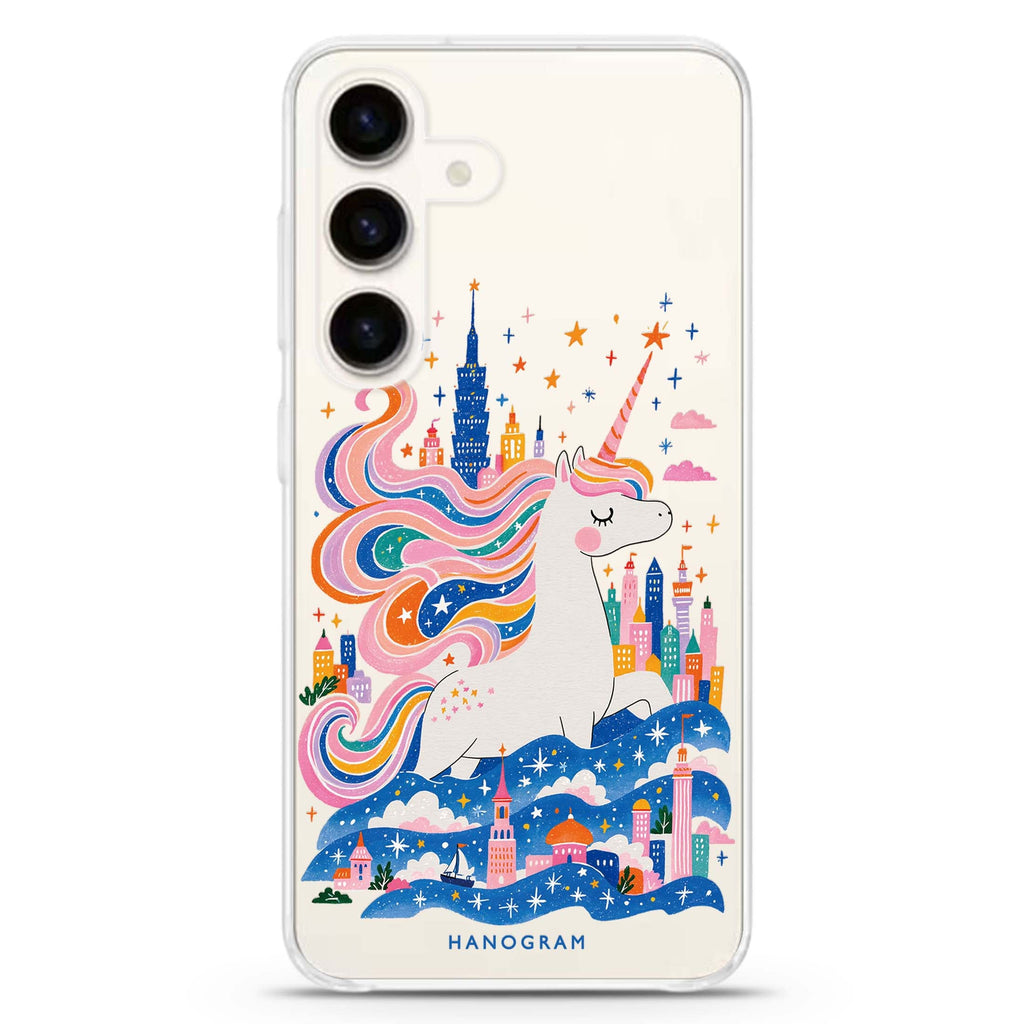 Unicorn Castlekeeper Samsung Galaxy Ultra Clear Case — front view