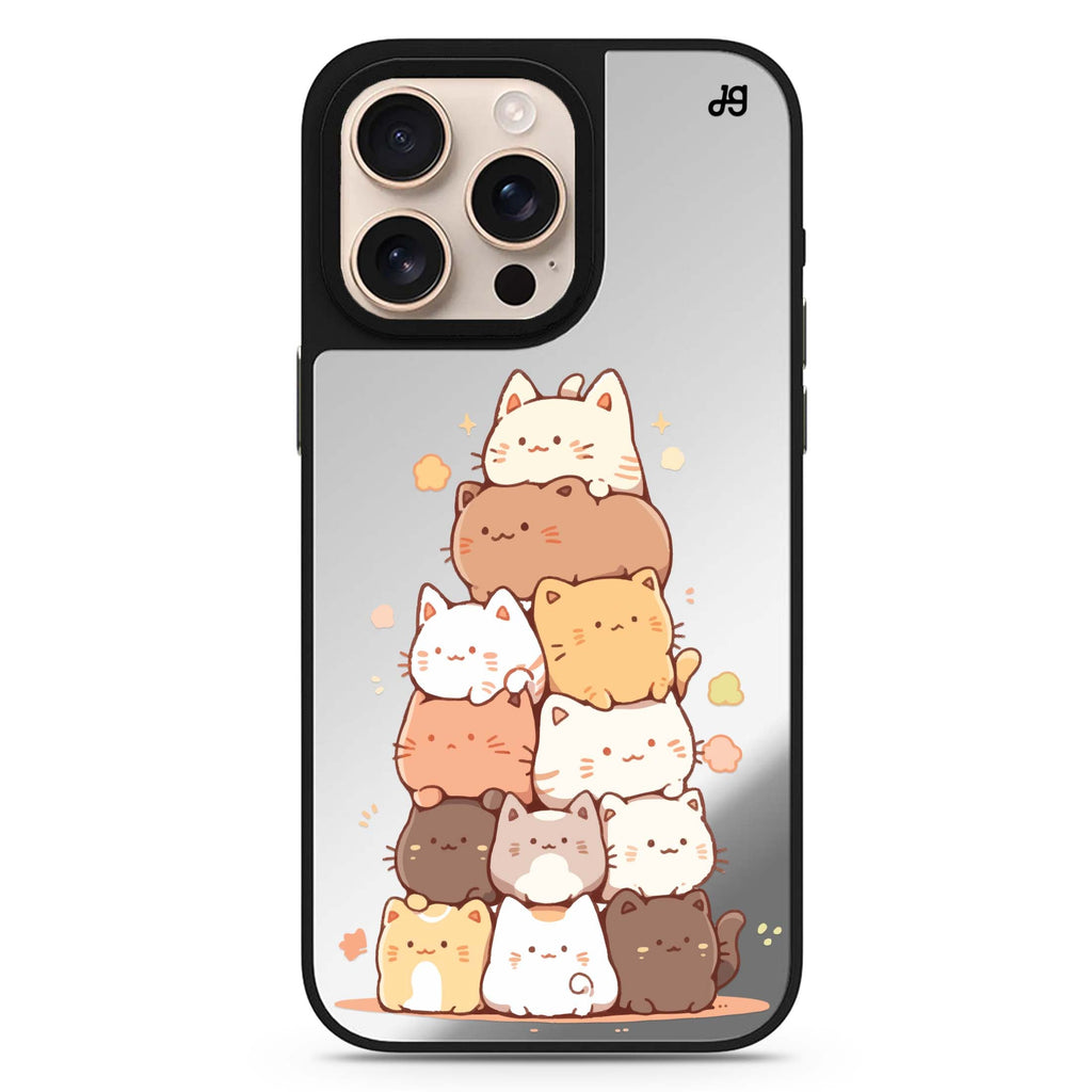 Kitty Cluster sleek reflective design iPhone 16/15/14 Pro Max & Pro mirror case