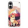 Shiba Inu & Fuji Mountain iPhone 16 and 16 Plus ultra clear case, transparent dog artwork, front product view