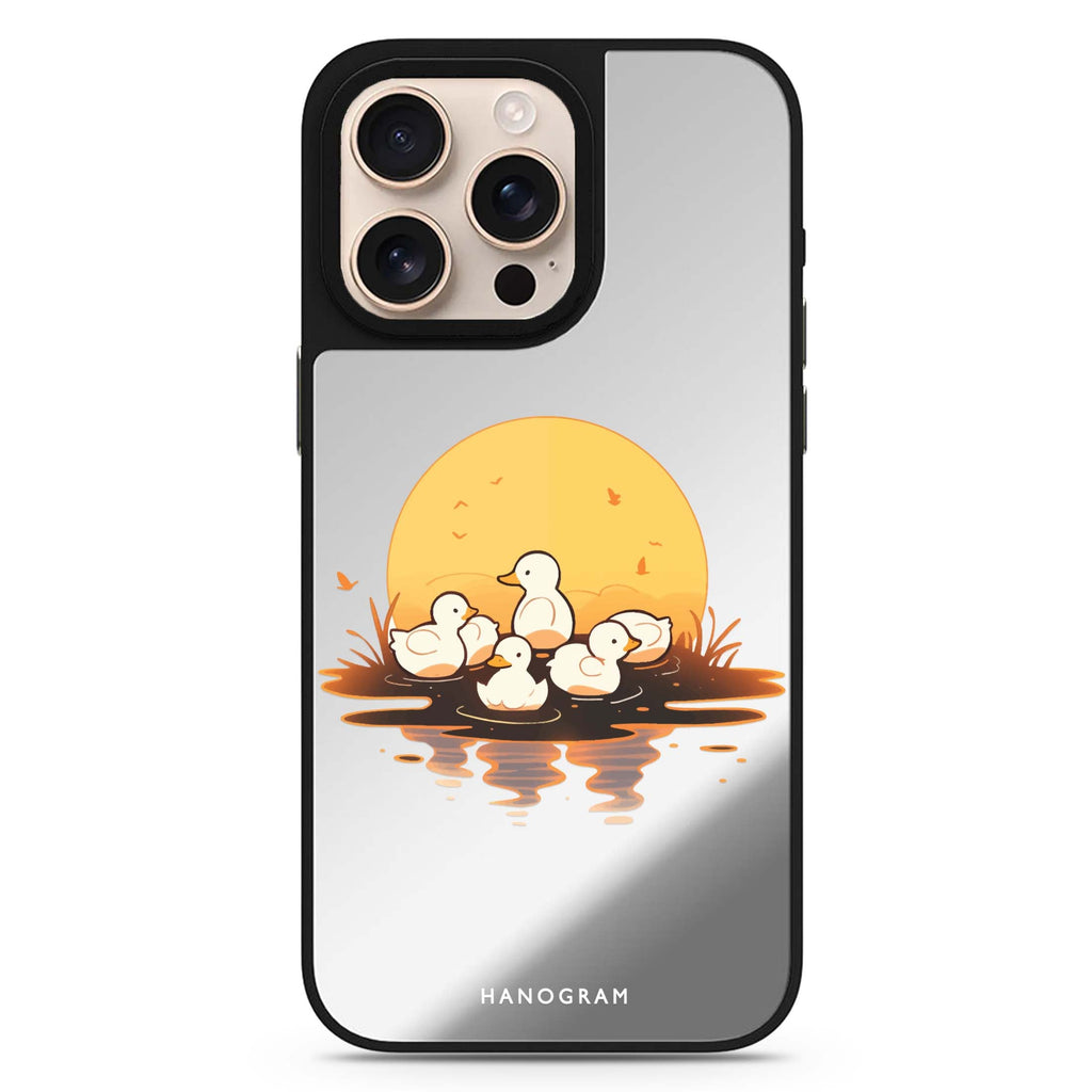 Dawn Duck Drift animal design iPhone 16/15/14 Pro Max & Pro mirror case