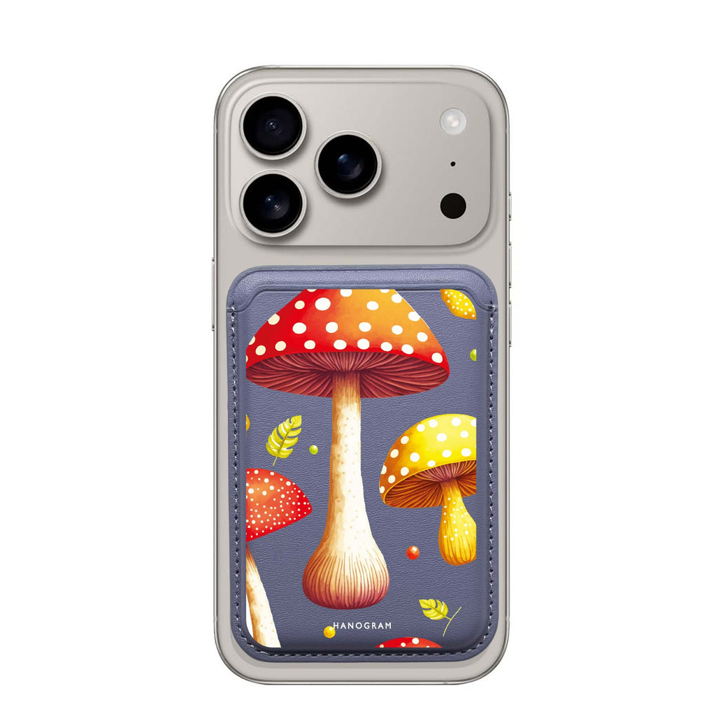 Mushroom Time MagSafe wallet for iPhone, slim magnetic card holder, main view