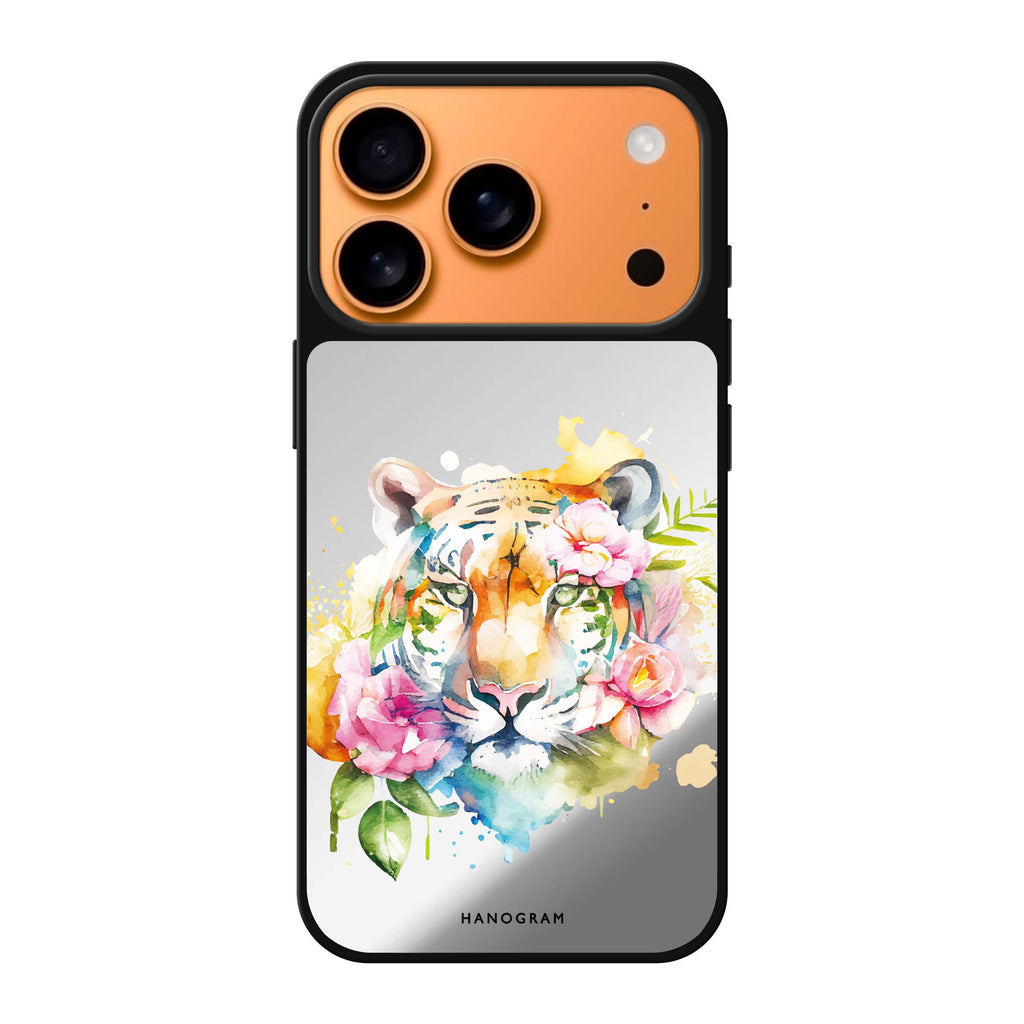 Floral Tiger spring flower tiger animal iPhone 17 Pro Max mirror case