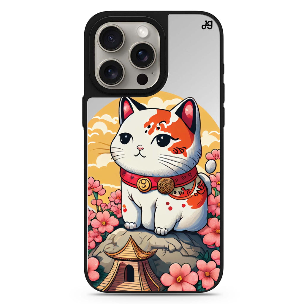 Cat & Flowers MagSafe compatible mirror case for iPhone 16/15/14 Pro Max and Pro, main view