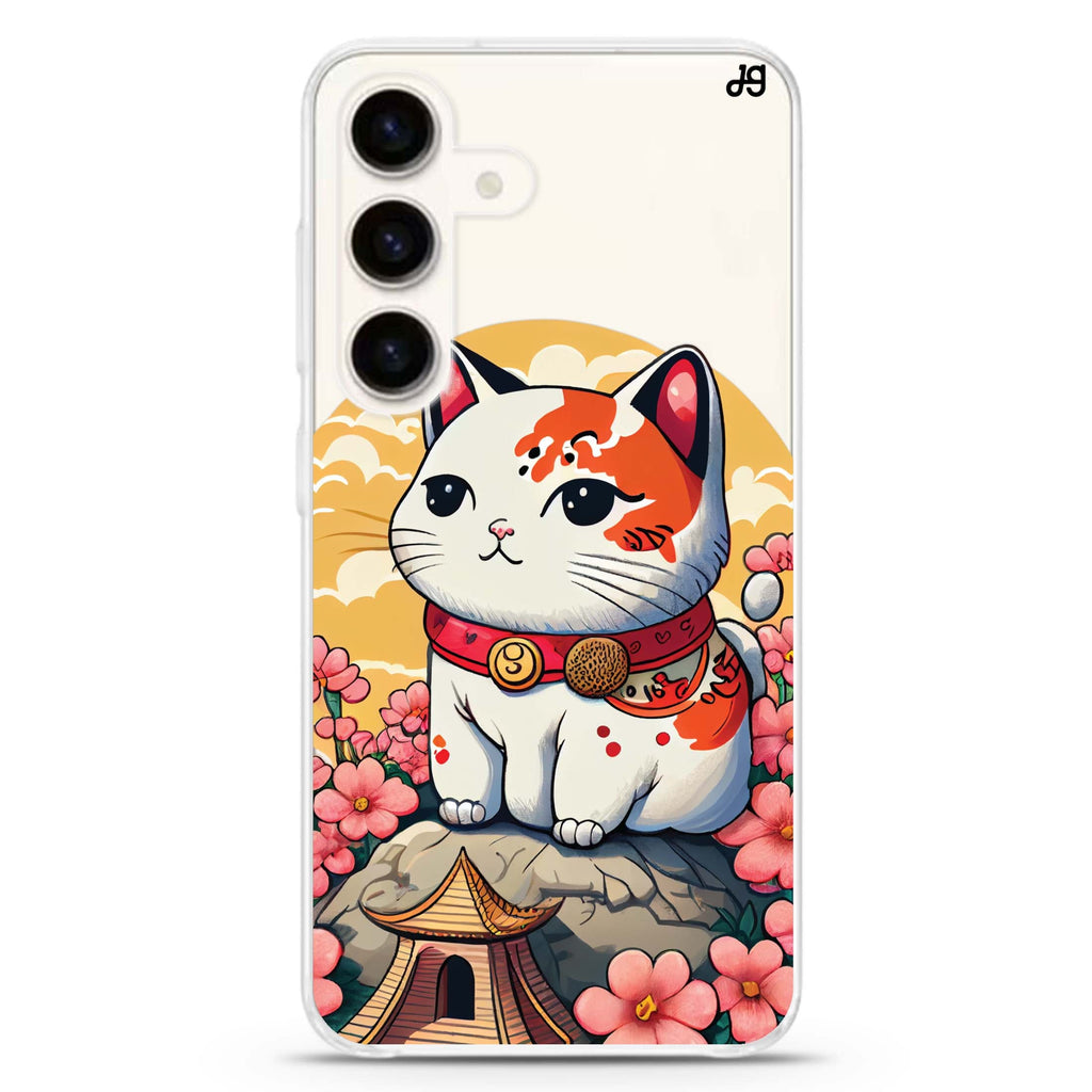 Cat & Flowers Samsung Galaxy Ultra Clear Case