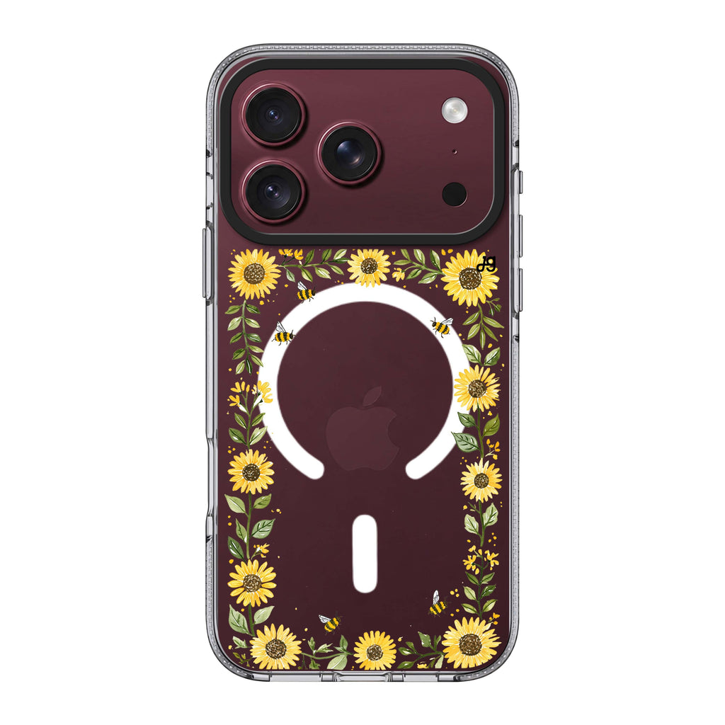 Honeybee Sunflower Border iPhone 18 Pro Max Ultra Clear Case - Image 1