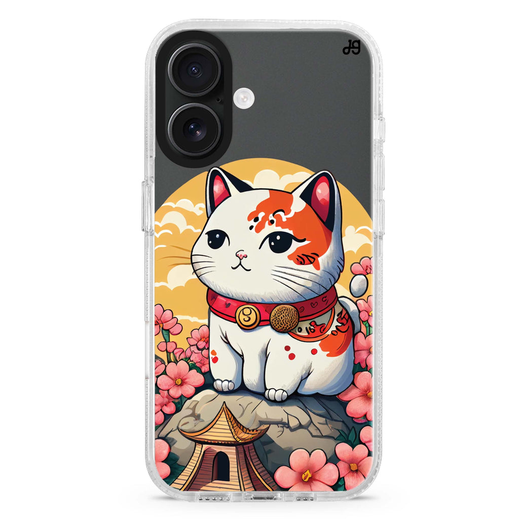 Cat & Flowers MagSafe Compatible iPhone 16 Ultra Clear Case - Personalized and Stylish Protection