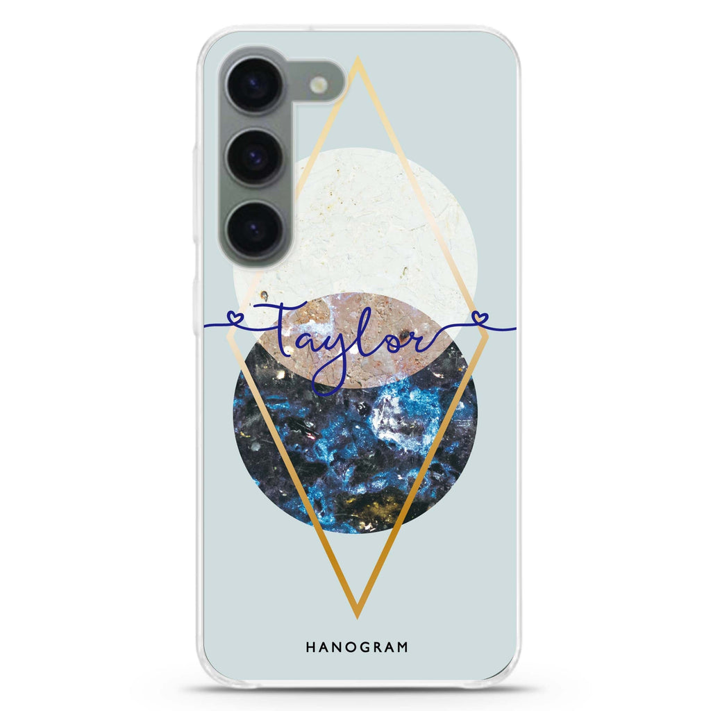 Marble Abstract I personalized ultra-clear case for Samsung Galaxy S23/S22, front view