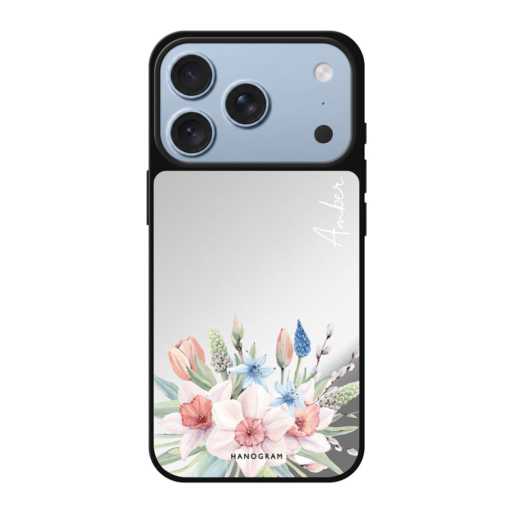 My Glamour Floral personalized name spring flower fashion floral iPhone 18 Pro Max mirror case