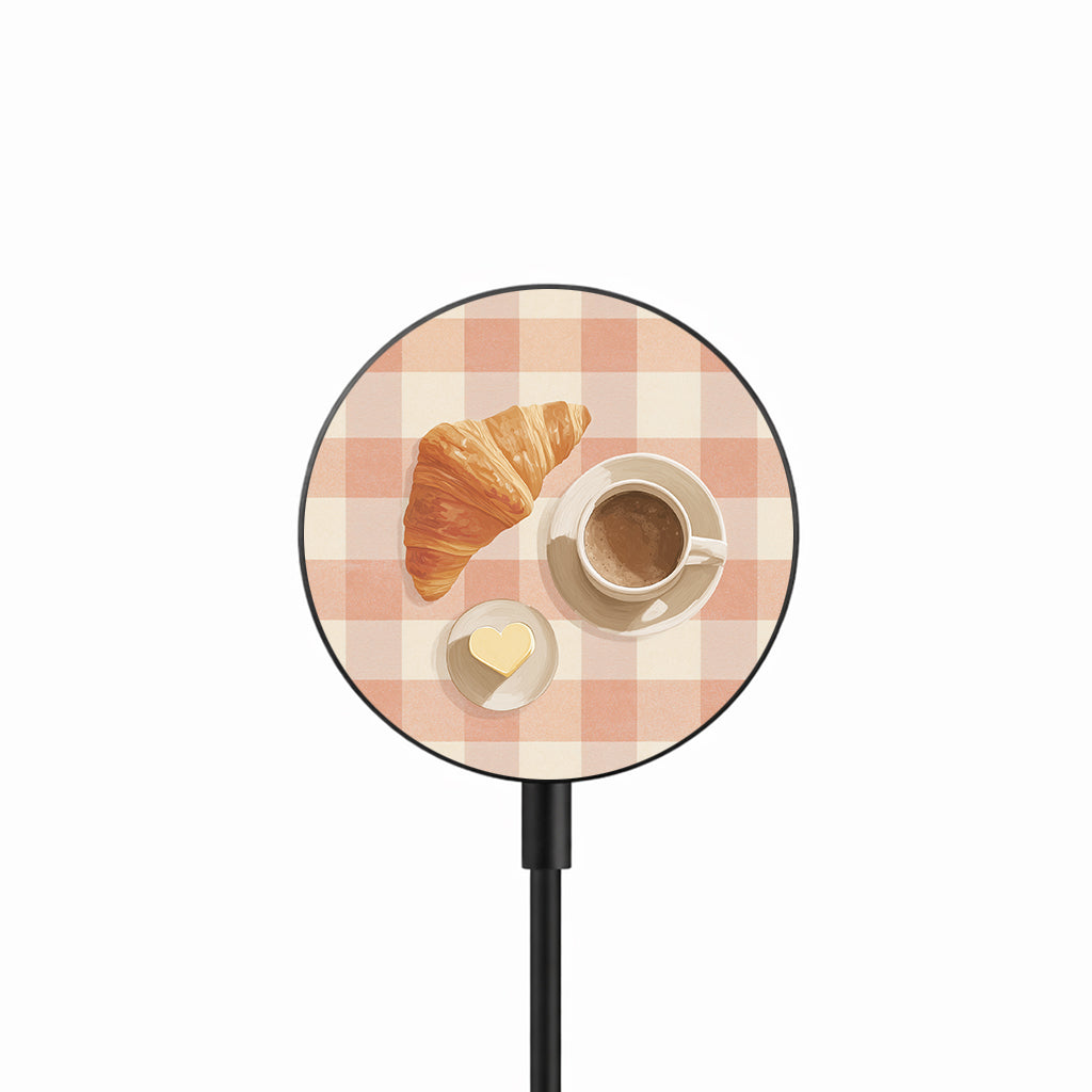 Cozy Cafe Morning 25W Qi2.2 magnetic wireless charger front view