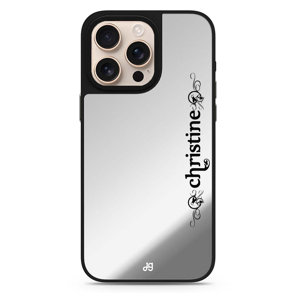 Grand Custom Name personalized name sleek reflective design iPhone 16/15/14 Pro Max & Pro mirror case