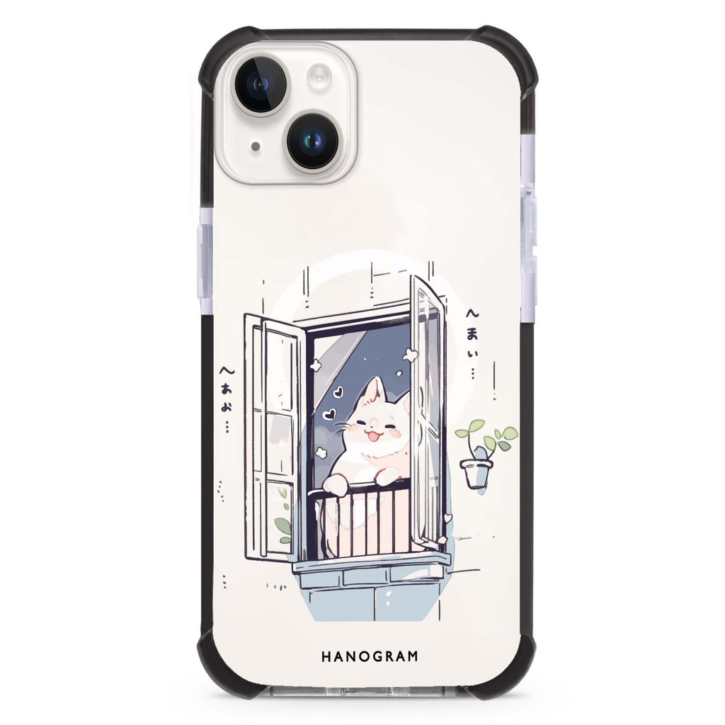 Ledge Lounging Kitty iPhone 13 Mini MagSafe Compatible Ultra Shockproof Case