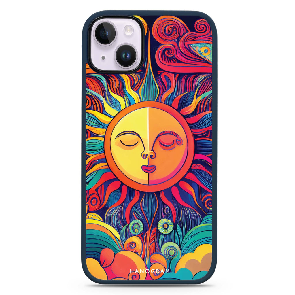 Magic Sun Face iPhone 15 Impact Guard Bumper Case