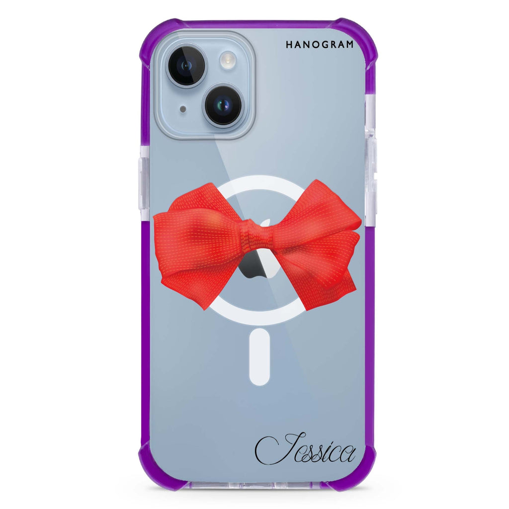 Red Bow iPhone 15 Plus MagSafe Compatible Ultra Shockproof Case