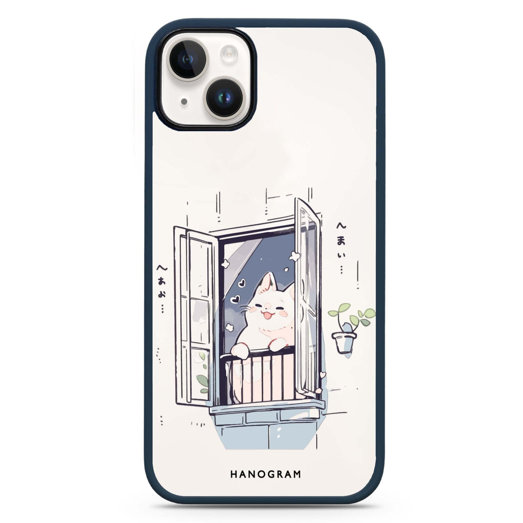 Ledge Lounging Kitty iPhone 15 Impact Guard Bumper Case