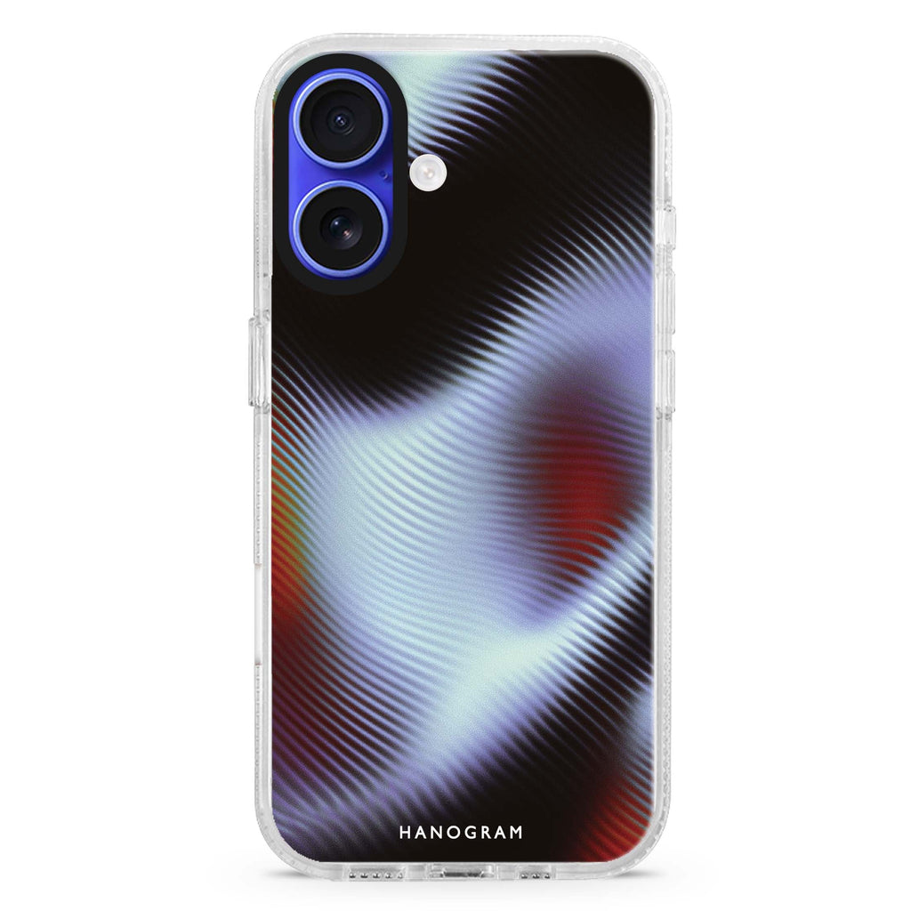Ivory Earth iPhone 16 and 16 Plus ultra clear case, transparent artistic artwork, front product view