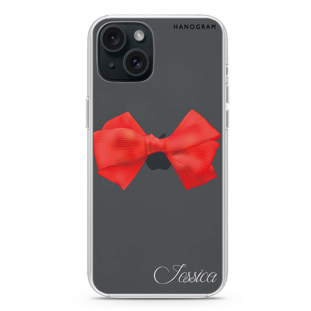 Red Bow iPhone 15 plus Ultra Clear Case