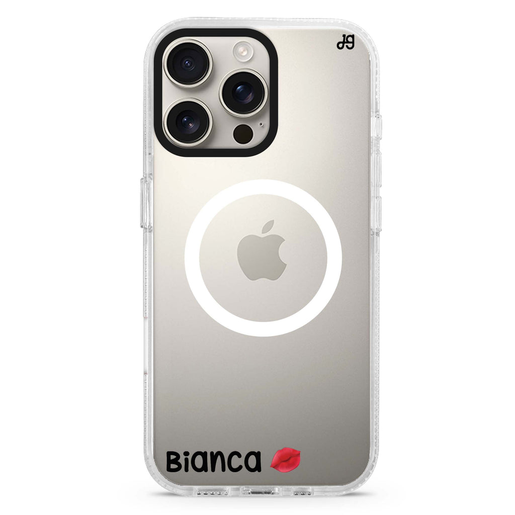 A Kiss MagSafe Compatible iPhone 16 Pro Ultra Clear Case - Personalized and Stylish Protection