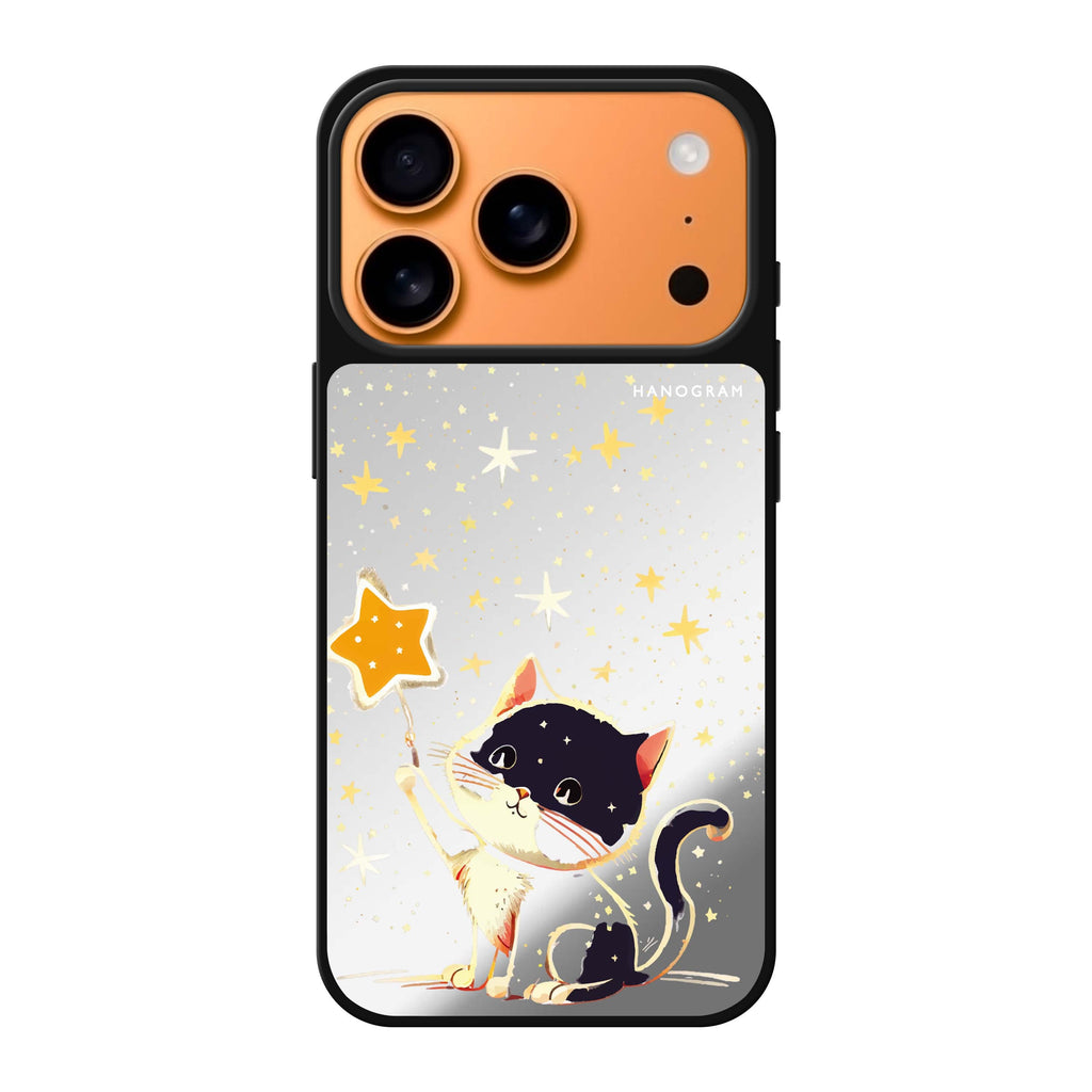 Cat & Star cat star animal celestial iPhone 17 Pro Max mirror case
