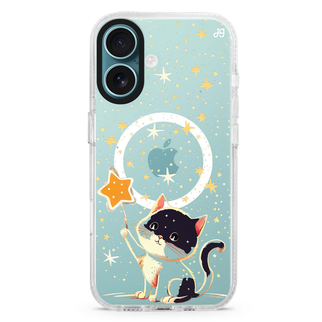 Cat & Star MagSafe Compatible iPhone 16 Ultra Clear Case - Personalized and Stylish Protection