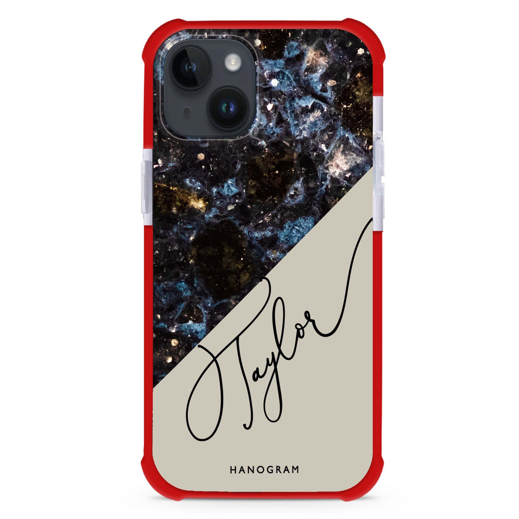 Black Marble iPhone 15 Plus Ultra Shockproof Case