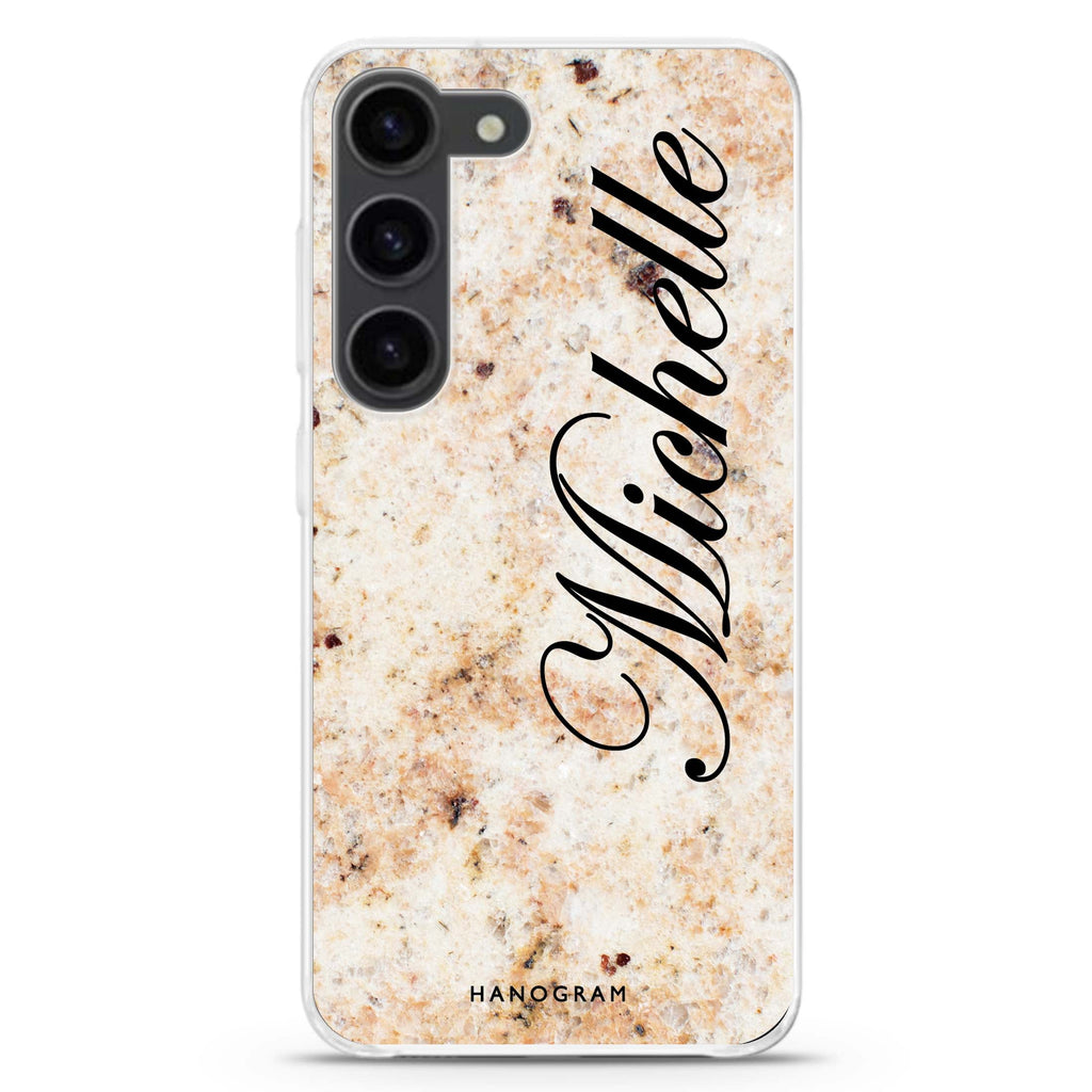 Real Marble personalized ultra-clear case for Samsung Galaxy S23/S22, front view
