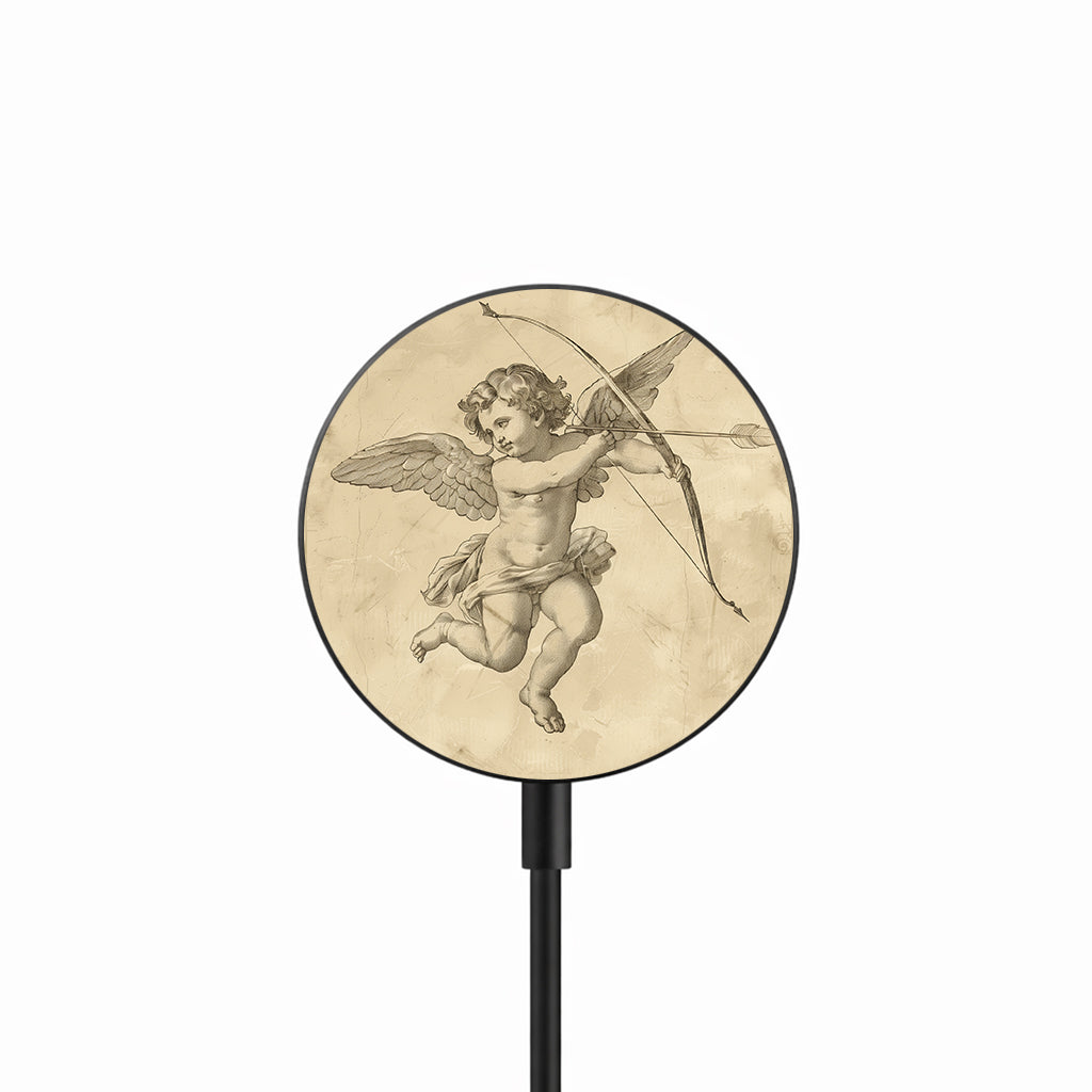 Classic Cupid Sketch 25W Qi2.2 magnetic wireless charger front view