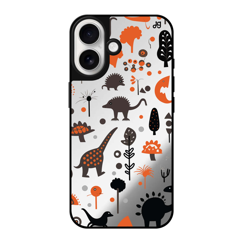 Reflective iPhone 16 Mirror Case –Jurassic Joy Design