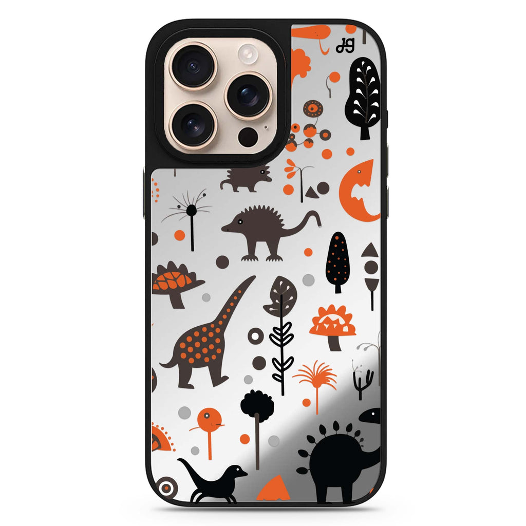 Jurassic Joy sleek reflective design iPhone 16/15/14 Pro Max & Pro mirror case