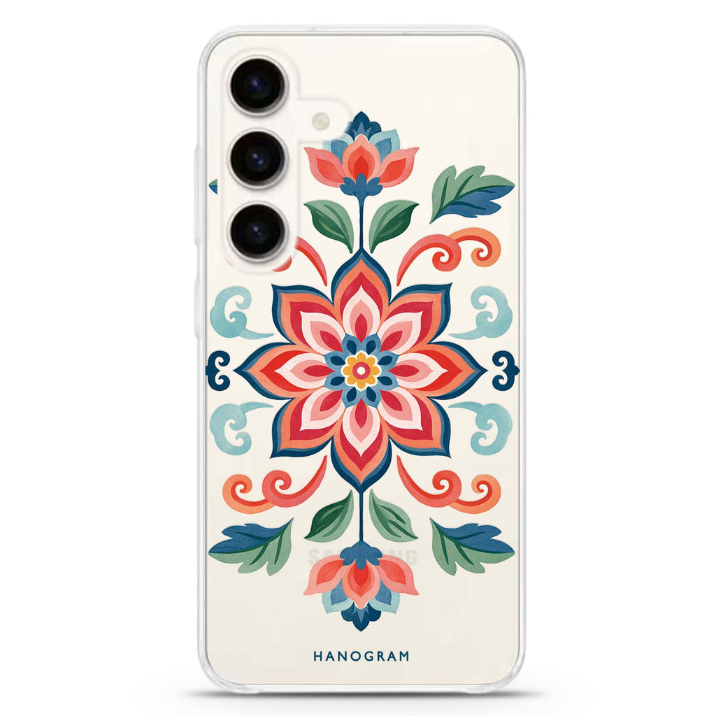 The Painted Folk Blossom Samsung Galaxy Ultra Clear Case — front view