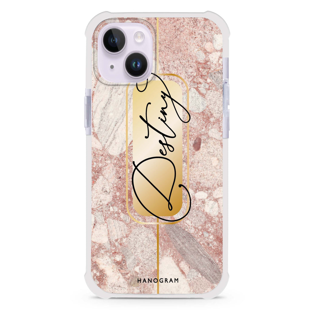 Golden Marble iPhone 15 Plus MagSafe Compatible Ultra Shockproof Case