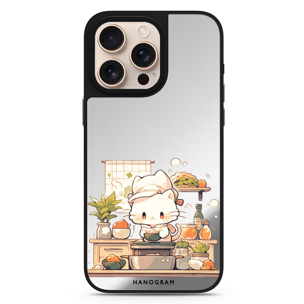 Chef Whisker Mess sleek reflective design iPhone 16/15/14 Pro Max & Pro mirror case