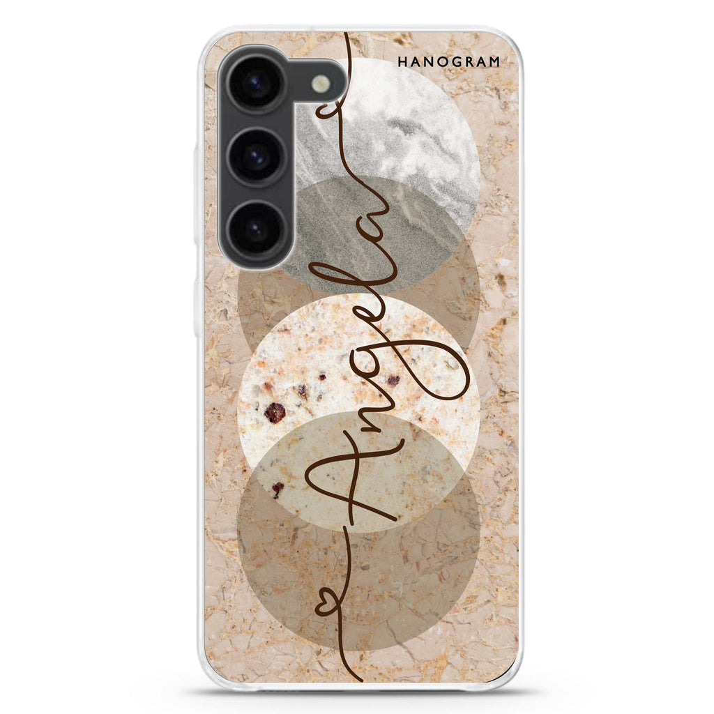Artistic Marble I personalized ultra-clear case for Samsung Galaxy S23/S22, front view