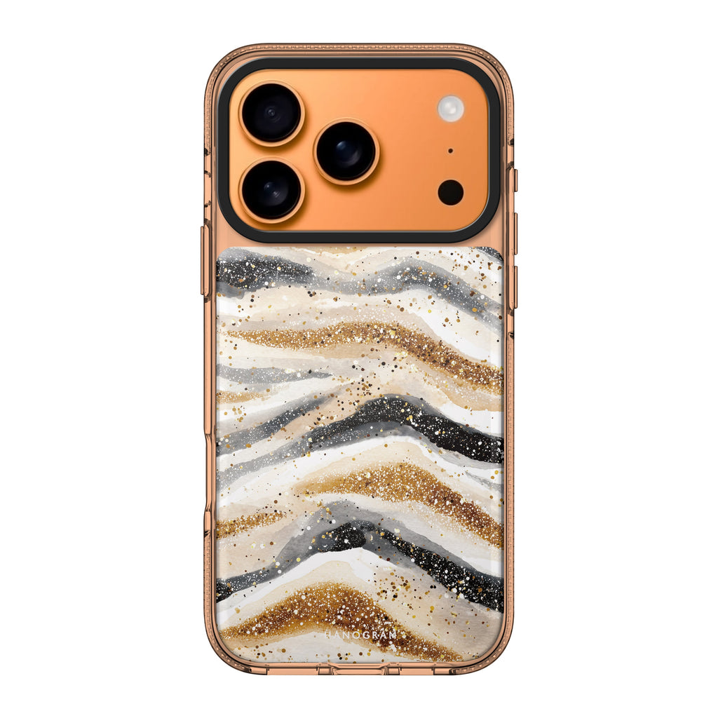 Golden Stripes gold pattern iPhone 17 Pro Max ultra clear case