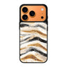 Golden Stripes gold pattern iPhone 17 Pro Max mirror case