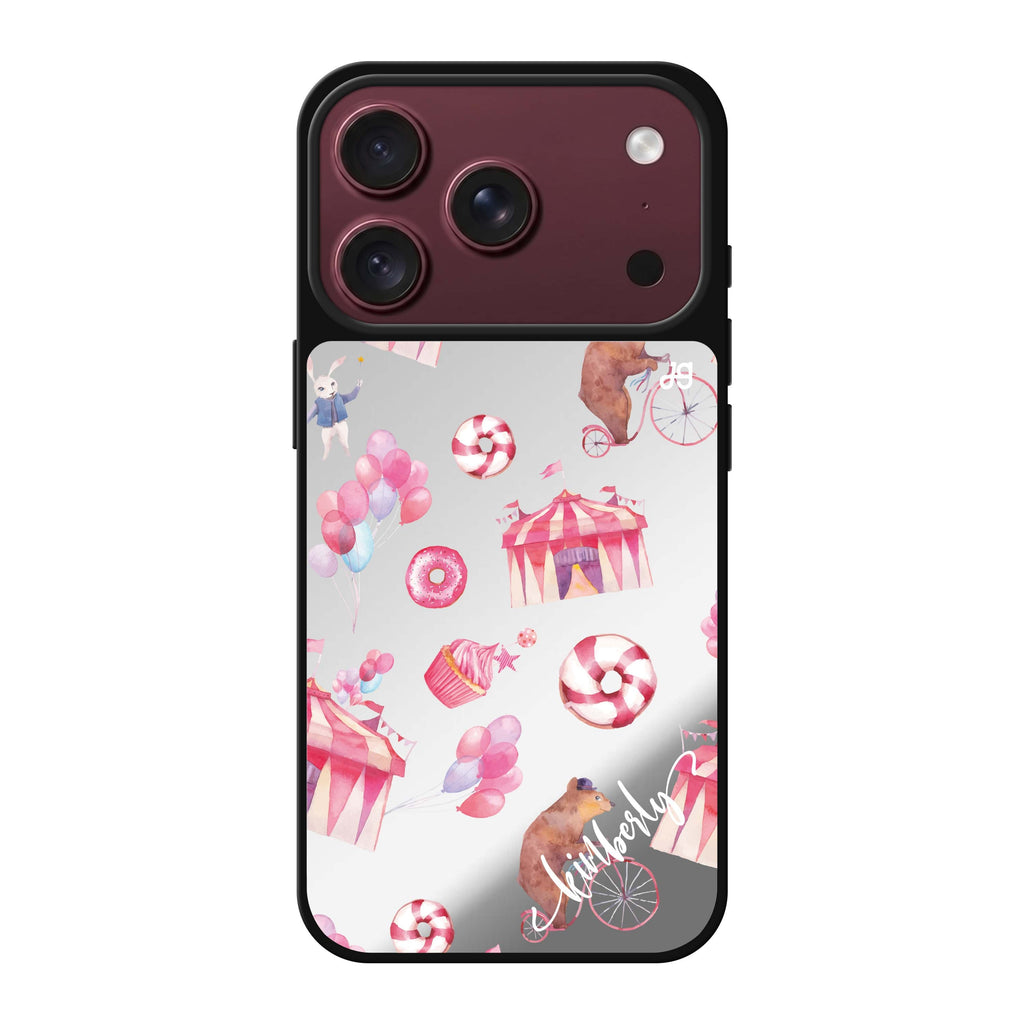 Red Circus personalized name red iPhone 18 Pro Max mirror case