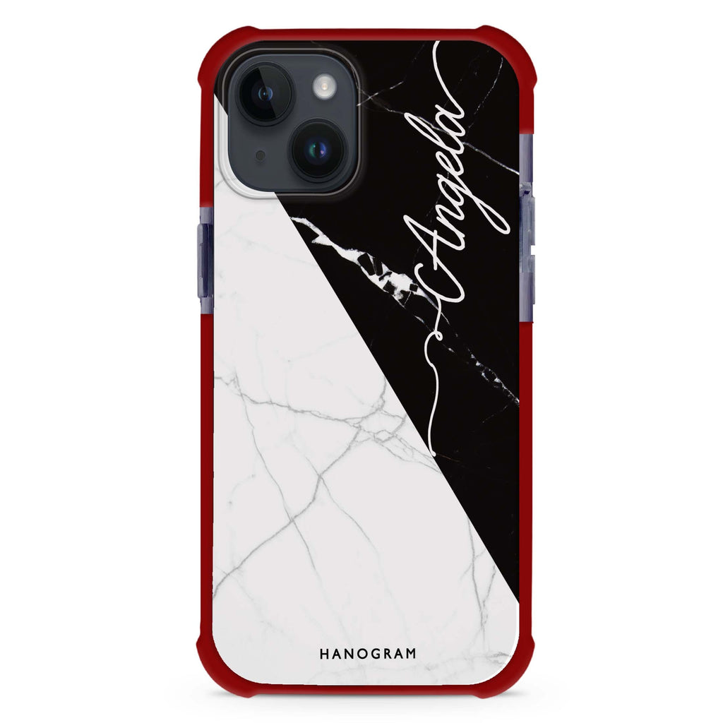 Black And White Marble iPhone 15 Plus Ultra Shockproof Case