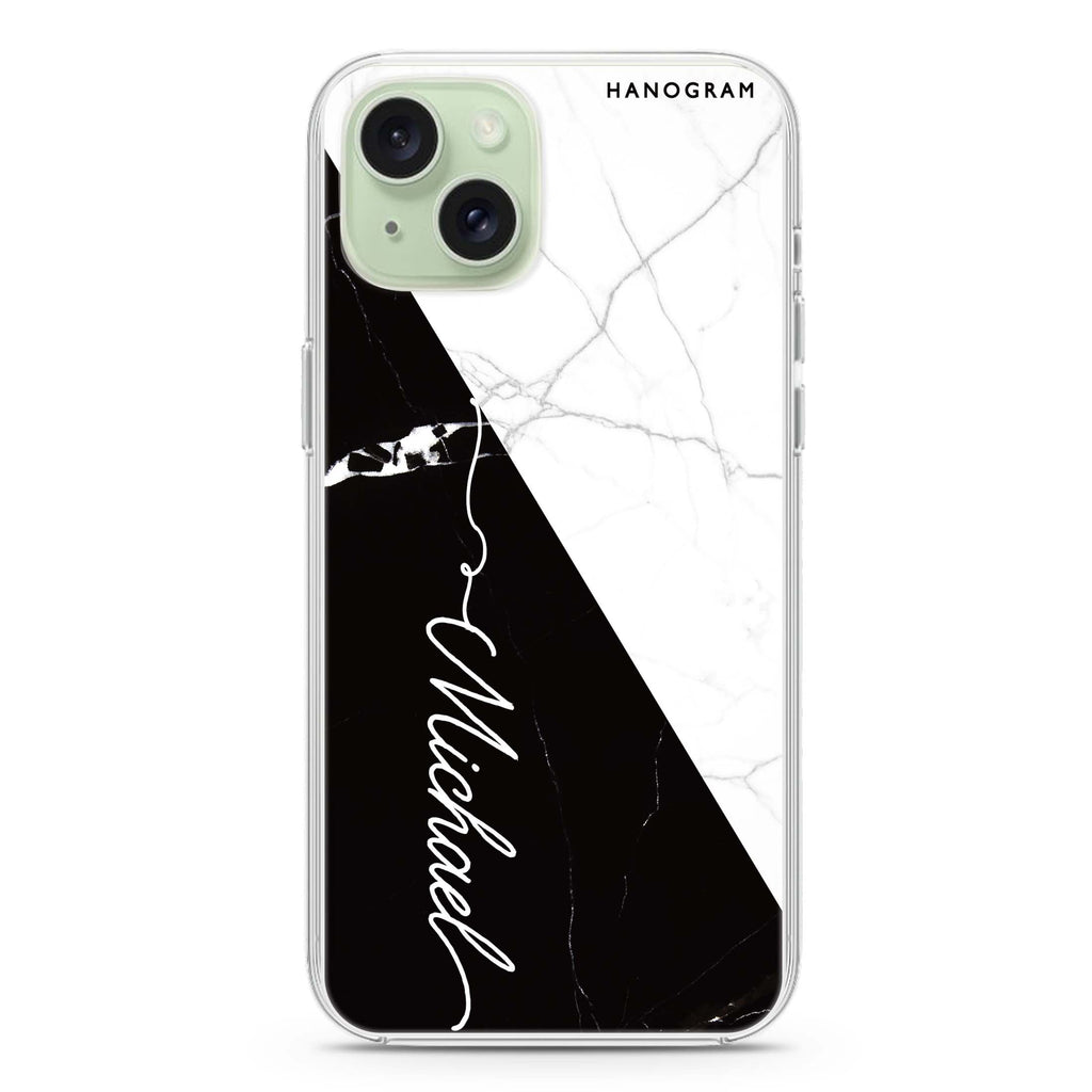 White And Black Marble iPhone Ultra Clear Case