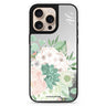 Vintage Flowers personalized name floral design iPhone 16/15/14 Pro Max & Pro mirror case