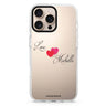 Sweet Heart custom name iPhone 16/15/14 Pro Max & Pro ultra clear case romantic design, front product view