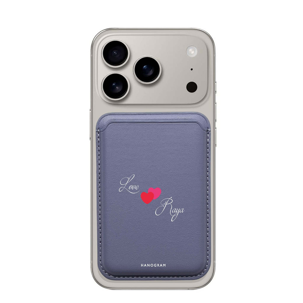 Sweet Heart custom name MagSafe wallet for iPhone, personalized magnetic card holder, main view