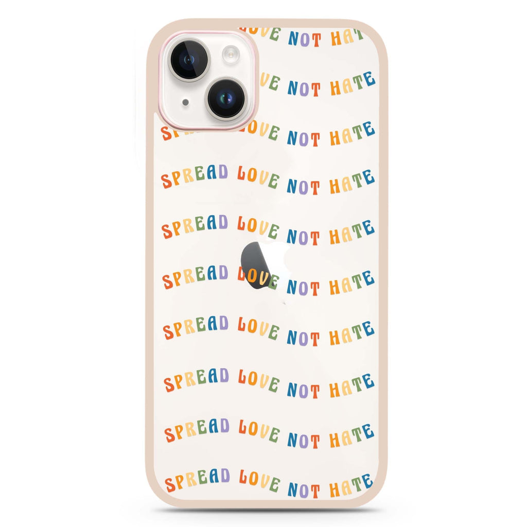 Spread Love not Hate iPhone 15 Plus Impact Guard Bumper Case